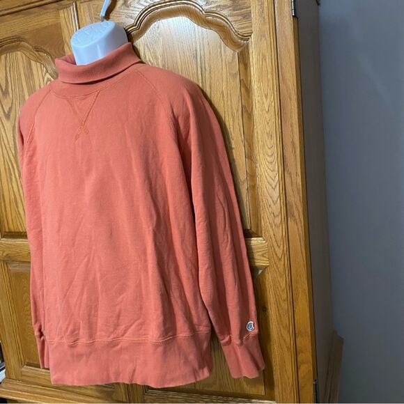 Champion x Todd Snyder Turtleneck Sweatshirt Crewneck Orange Mens Size XL - Picture 10 of 13